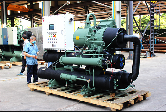 Safety guard for efficient production of explosion-proof screw chillers