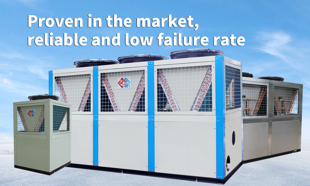 The air cooling scroll chiller has been tested by the market for a long time, and the reliable failure rate is low